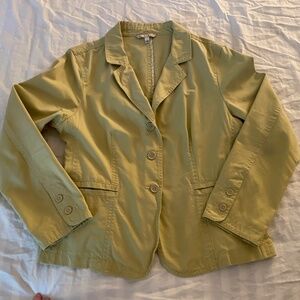 CAbi Cotton-Linen Summer Blazer – Light Green, Size 12
